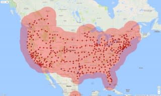 Tesla Supercharger network, North American coverage map, Feb 2017 [graphic: Isaac Bowser]