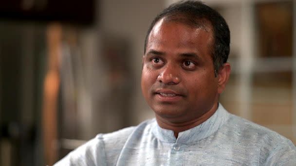 PHOTO: Prem Paariyar, an anti-caste activist, speaks with ABC News. (ABC News)