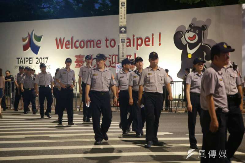 世大運閉幕擴大管制範圍，避免開幕式陳抗狀況再出現。（陳明仁攝）