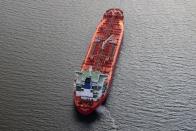 An oil tanker waits in line in the ocean outside the Port of Long Beach-Port of Los Angeles complex, amid the coronavirus disease (COVID-19) pandemic, in Los Angeles