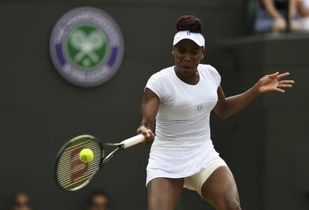 Britain Tennis - Wimbledon - All England Lawn Tennis & Croquet Club, Wimbledon, England - 5/7/16 USA's Venus Williams in action against Kazakhstan's Yaroslava Shvedova REUTERS/Tony O'Brien