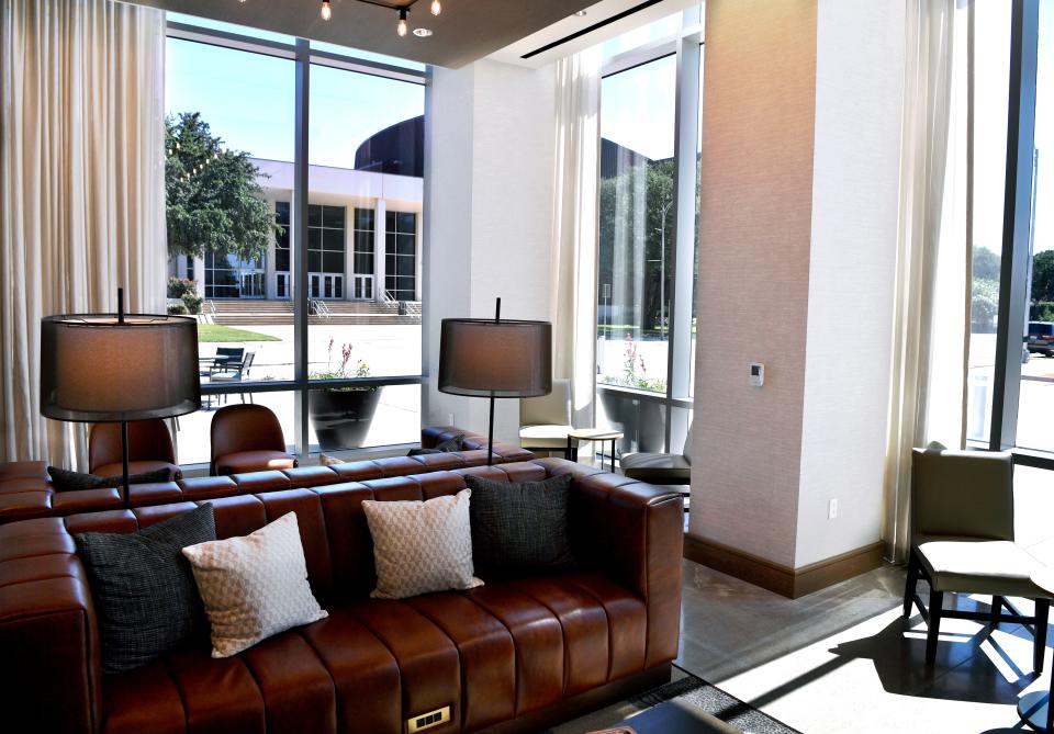 The bar area at the new DoubleTree by Hilton hotel, which faces the Abilene Convention Center.