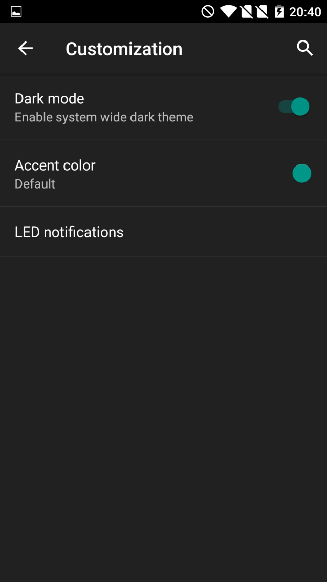 Dark mode for the OnePlus 2.