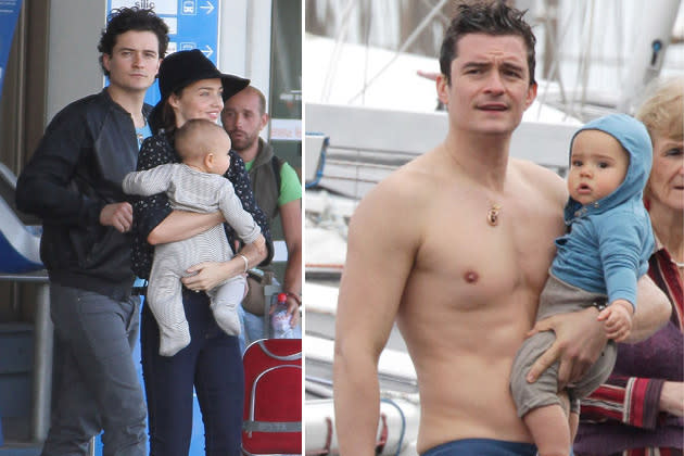 Modelmama Miranda Kerr trägt die Veranwortung (und ab und zu auch ihren Sohnemann), Vollzeitpapa Orlando Bloom den winzigen Flynn. SO sieht Arbeitsteilung in der modernen Promi-Familie aus! (Bilder: Splash, Getty Images)