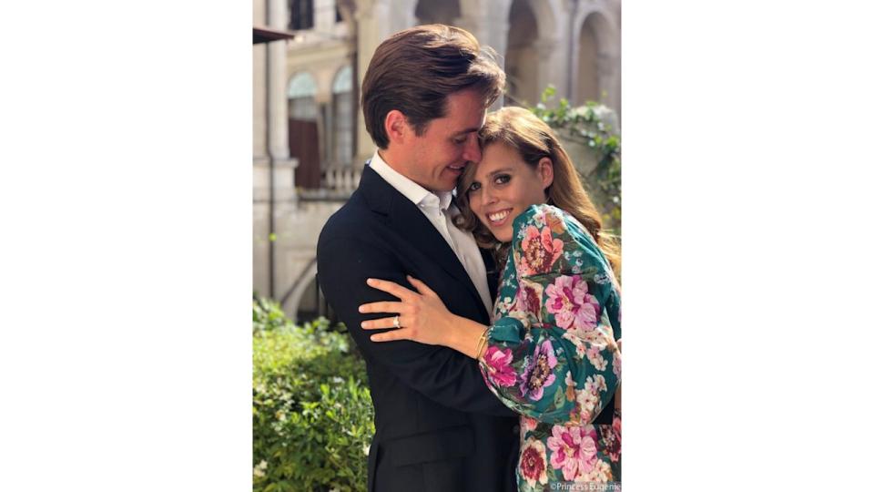 Edoardo Mapelli Mozzi and Princess Beatrice for their engagement announcement