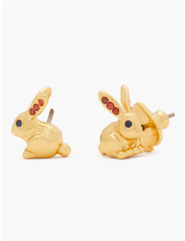 <p>Rabbit earrings? Yes, please! These are cute, gold and sparkly! They have everything you need for a great Easter gift.</p><p><em><a href="https://go.skimresources.com?id=113896X1572730&xs=1&url=https%3A%2F%2Fwww.katespade.com%2Fproducts%2Fyear-of-the-rabbit-studs%2FKA897.html%3Ffrp%3DKA897%2520GOL%26fromSearch%3Dbunny&sref=parade.com%2Fshopping%2Feaster-gifts-for-teens" rel="noopener" target="_blank" data-ylk="slk:Year Of The Rabbit Studs, $48 at Kate Spade;elm:context_link;itc:0;sec:content-canvas" class="link ">Year Of The Rabbit Studs, $48 at Kate Spade</a></em></p><p>Kate Spade</p>