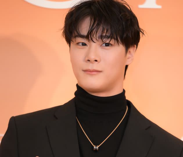 K-pop star Moon Bin attends the 2022 Bulgari Aurora Awards in Seoul on Oct. 18, 2022.