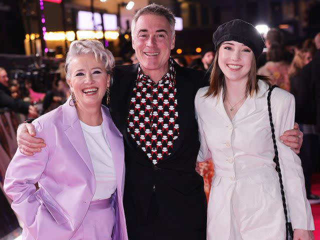 <p>David M. Benett/Max Cisotti/Dave Benett/WireImage</p> Dame Emma Thompson, Greg Wise and Gaia Wise attend the UK Premiere of "What's Love Got To Do With It?" on February 13, 2023 in London, England.