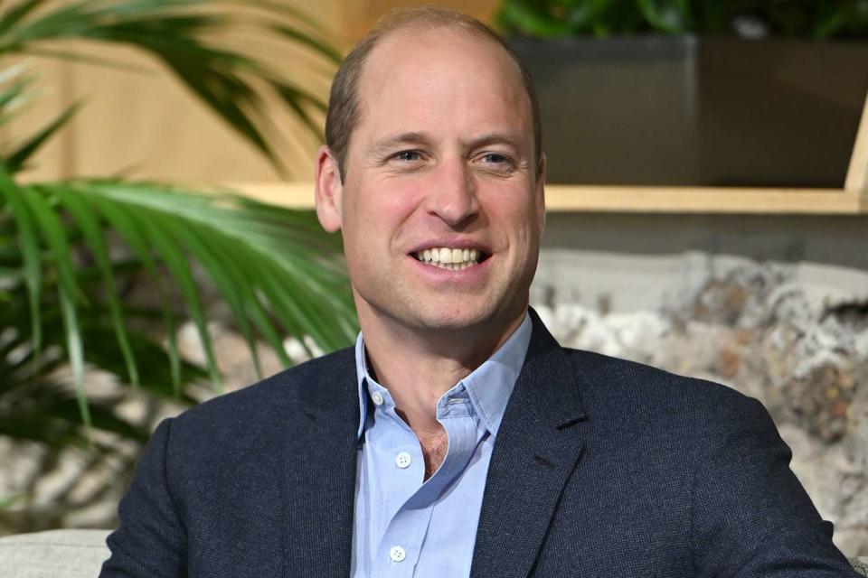 <p>Kate Green/Getty</p> Prince William at a climate tech hub in London earlier this month