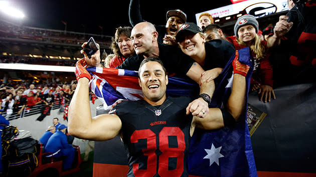 He might not be the greatest breakout star in the NFL, but to the Australian audience he probably is. Jarryd Hayne made his NFL debut for the San Francisco 49ers just over a year after announcing his departure from rugby league.