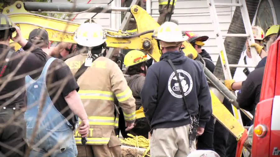 Emergency responders save man stuck in well hole in Onondaga. (WLNS)