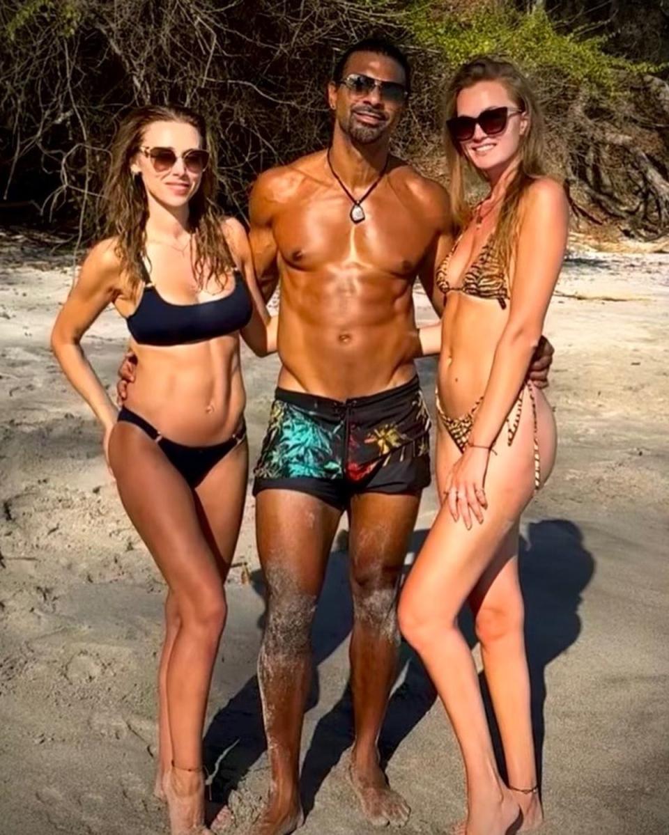David Haye hailed Una Healy and Sian Osborne as his ‘Queens’ on Valentine’s Day, appearing to confirm they were in a ‘throuple’ (@davidhaye)