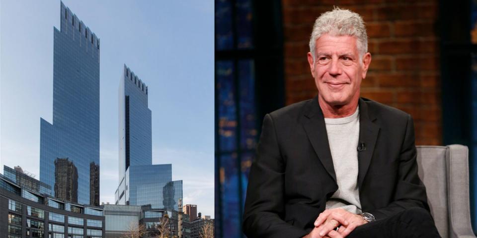 <p><strong>Just over two months after his heartbreaking passing, the New York City apartment of world-renowned chef Anthony Bourdain is now on the market. </strong></p><p>Though property records show that Anthony never owned the home, it is believed that he leased the space, according to <em><a rel="nofollow noopener" href="https://variety.com/2018/dirt/real-estalker/anthony-bourdain-midtown-manhattan-apartment-1202903951/" target="_blank" data-ylk="slk:Variety;elm:context_link;itc:0;sec:content-canvas" class="link ">Variety</a></em>. Located in the heart of midtown Manhattan, this two-bedroom, two-bathroom <a rel="nofollow noopener" href="https://streeteasy.com/building/time-warner-center/64f" target="_blank" data-ylk="slk:apartment;elm:context_link;itc:0;sec:content-canvas" class="link ">apartment</a> is up for a monthly rent of $14,200 (£11,132) - or $170,400 (£133,584) per year.</p><p>Here's a look at the space the <em>Parts Unknown </em>star, and culinary trailblazer, called home. </p>