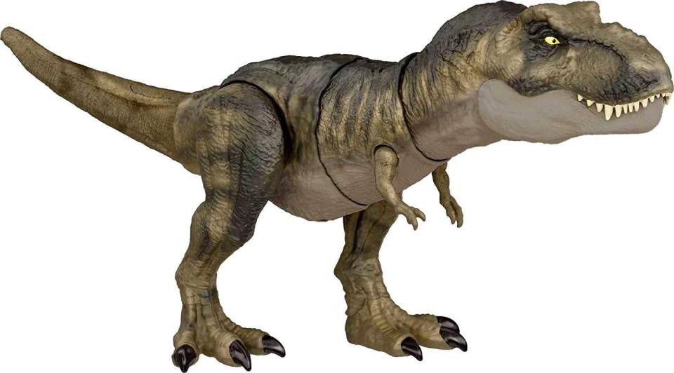 39) Jurassic World Dominion Dinosaur T Rex Toy, Thrash ‘N Devour Tyrannosaurus Rex Action Figure with Sound and Motion