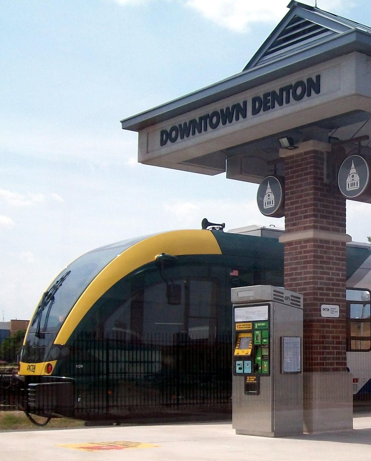 DCTA A-train station at Downtown Denton Transit Center