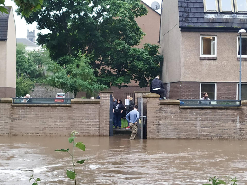 Undated handout photo taken with permission from the twitter page of Conor Dwyer of flash flooding in Edinburgh on Monday