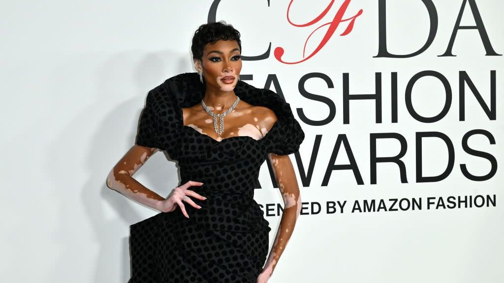 canadian model winnie harlow attends the cfda fashion awards at the american museum of natural history in new york on november 6, 2023 photo by angela weiss afp photo by angela weissafp via getty images