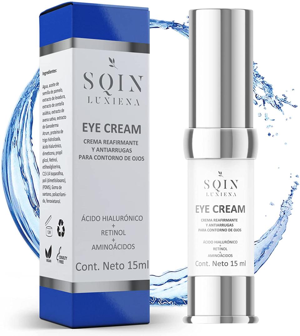 SQIN LX Crema Contorno de Ojos, Ácido Hialurónico Facial 5% + Retinol 2.5% + Aminoácidos Reparadores./Amazon.com.mx