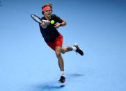 Tennis - ATP Finals - The O2, London, Britain - November 16, 2018 Germany's Alexander Zverev in action during his group stage match against John Isner of the U.S. Action Images via Reuters/Tony O'Brien