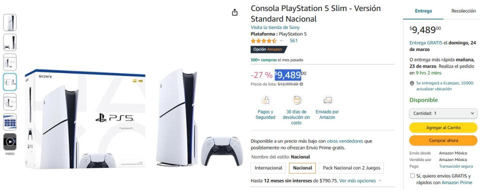 Es hora de que compres tu PS5 Slim con descuento en Amazon México