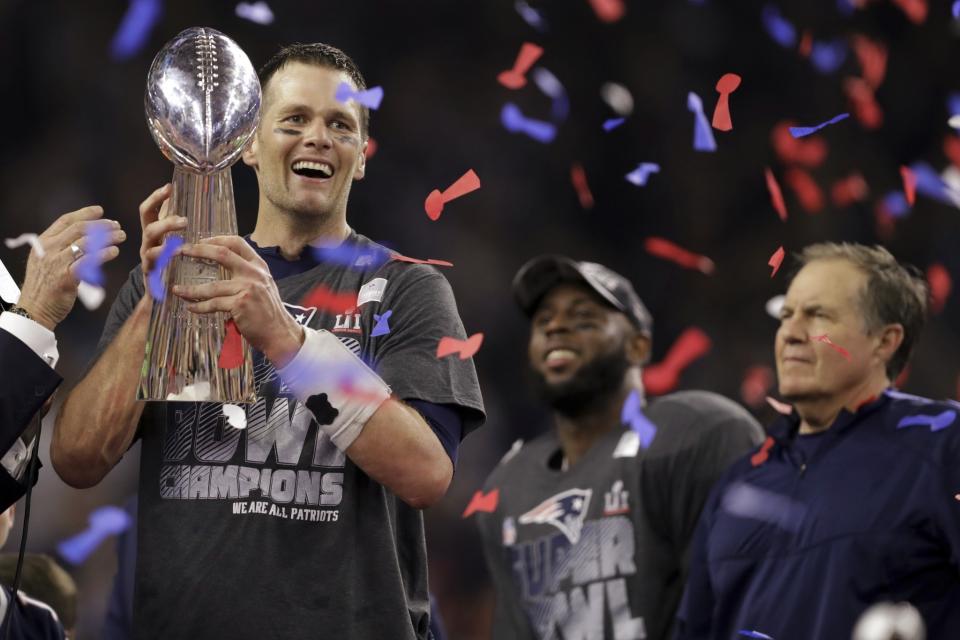 Tom Brady has held up Lombardi five times in a career that is showing no signs of letting up. (AP)