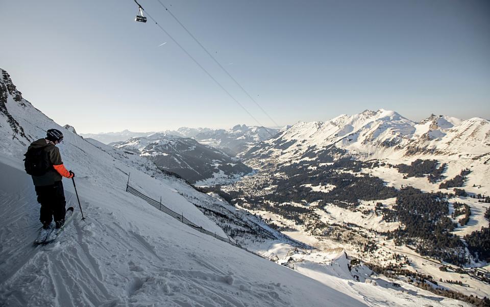 The Black Wall ski run in the Swiss Alps