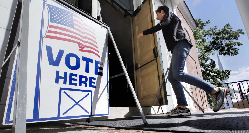 A Maine resident arrives in Kennebunk to vote in the state's primary elections, June 12, 2018.&nbsp;Question 1, which would&nbsp;establish a universal home health care system for seniors, will be on the ballot in November. (Photo: Associated Press)