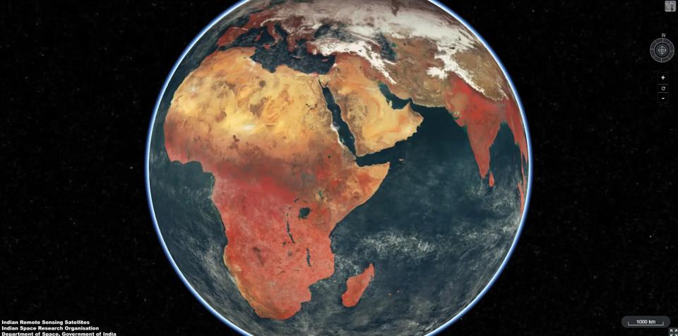 The Indian Space Research Organisation's EOS-06 satellite captured stunning new views of Earth's continents and oceans, showcasing our planet's biodiversity.