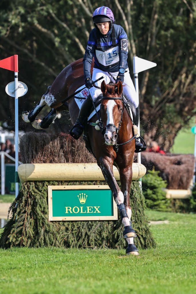 <p>After COVID-19 travel restrictions eased up, Zara returned to international competitions. Here, she's seen making a jump with her horse, Class Affair, at the Cross Country SAP-Cup in Aachen, Germany.</p>