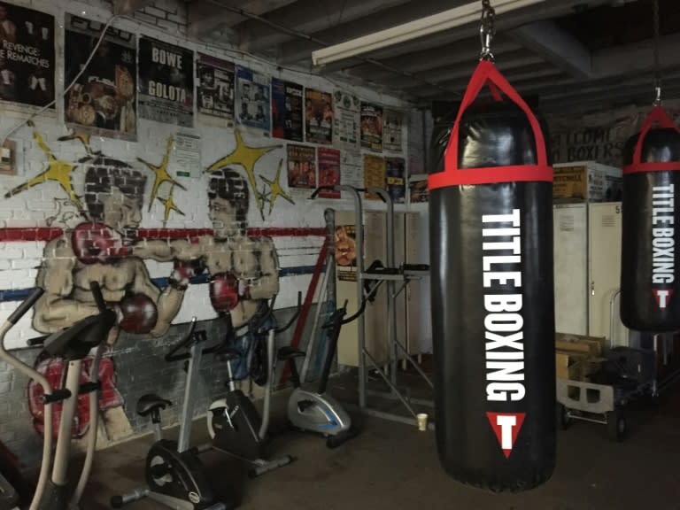 The Front Street Gym, where several scenes were shot for the "Rocky" sequel movie titled "Creed", in Philadelphia, Pennsylvania on November 6, 2015