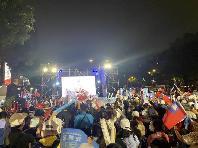 國民黨台北市長候選人蔣萬安開票之夜。（楊亞璇攝）