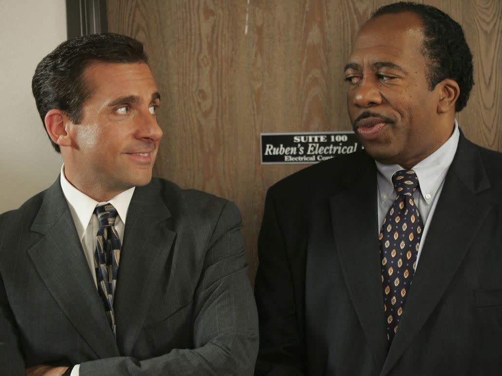 Steve Carell and Leslie David Baker in 'The Office': NBC
