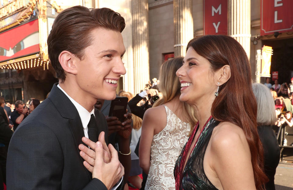 Tom Holland and Marisa Tomei attend the premiere of "Spider-Man: Homecoming" on June 28, 2017. (Photo by Todd Williamson/Getty Images) 