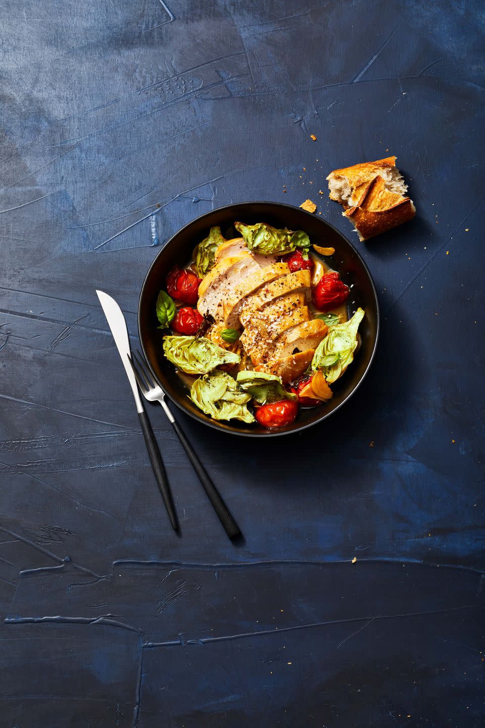 Sautéed Chicken and Tomatoes with Roasted Artichokes