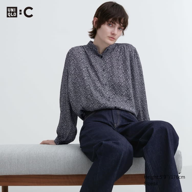 Volume Printed Long Sleeve Blouse. (Photo: Uniqlo SG)