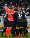 Soccer Football - Bundesliga - VfB Stuttgart vs Borussia Dortmund - Mercedes-Benz Arena, Stuttgart, Germany - November 17, 2017 Stuttgart players celebrate after the match REUTERS/Kai Pfaffenbac