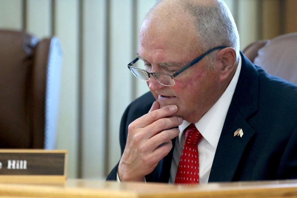 Toms River Mayor Maurice Hill is shown during the Monday, January 3, 2022, reorganization meeting at the township's Town Hall.