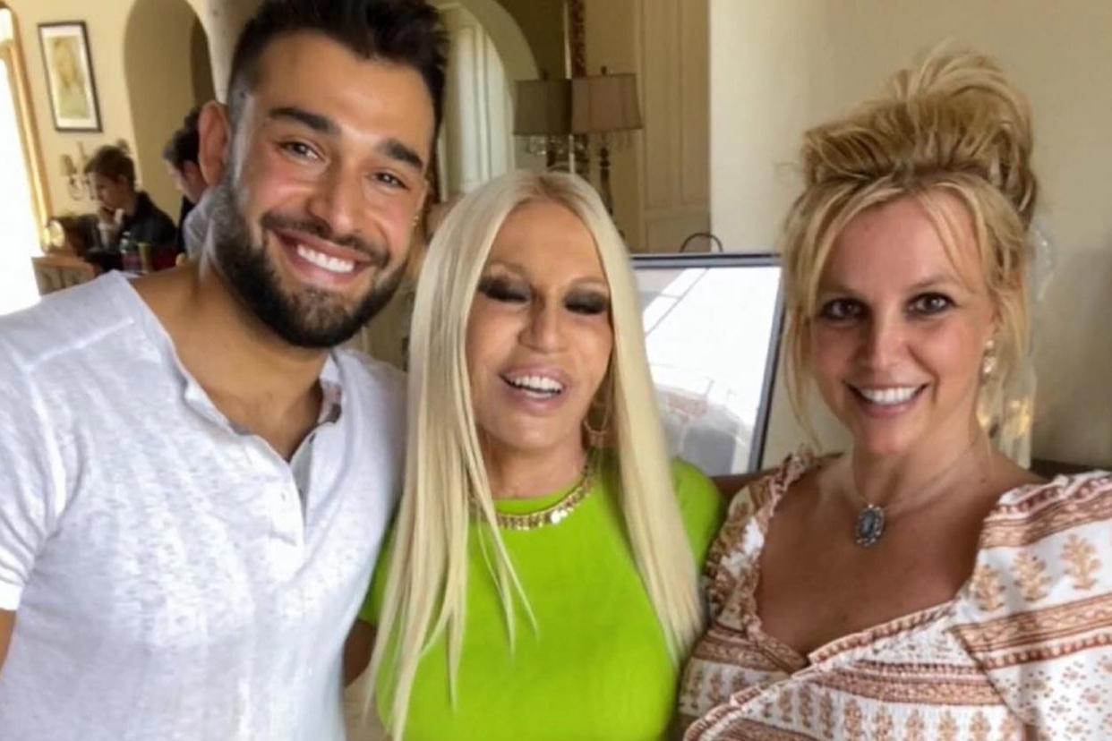 Donatella Versace Reunites with Britney Spears and Sam Asghari