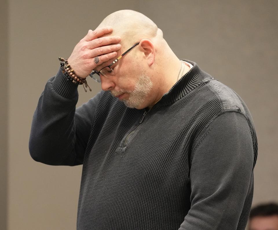 Sean Caddle in Landlord/Tenant Court to negotiate the eviction notice by his landlord for back rent owed by Caddle. The case was in court in Newton, NJ on March 28, 2023.