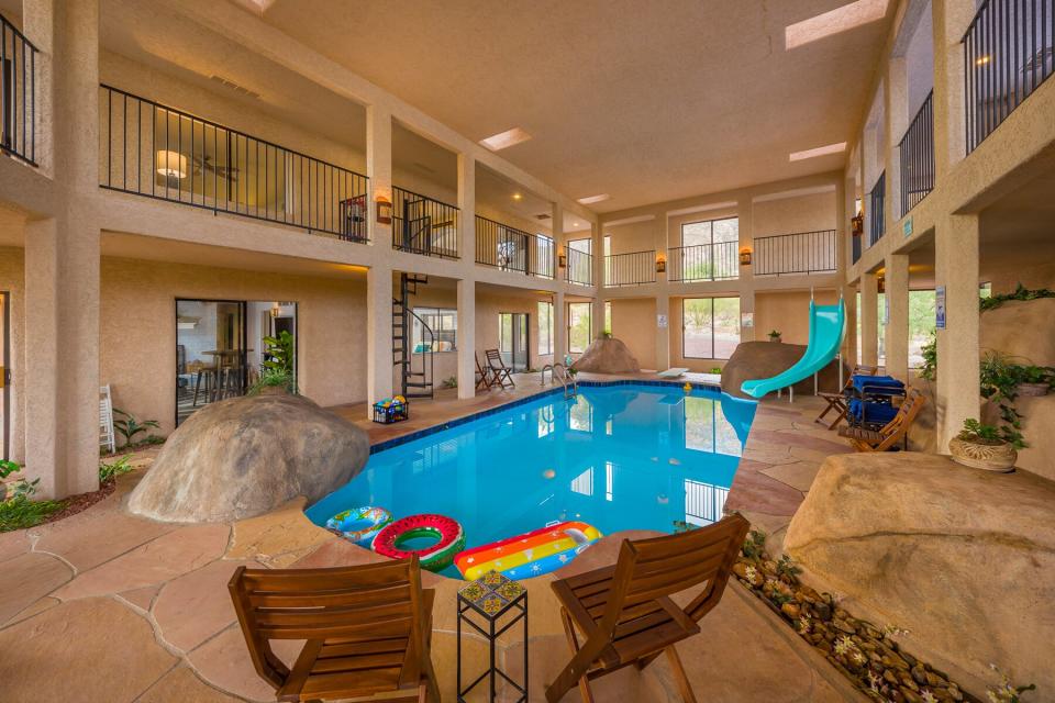 Indoor pool at an Airbnb rental