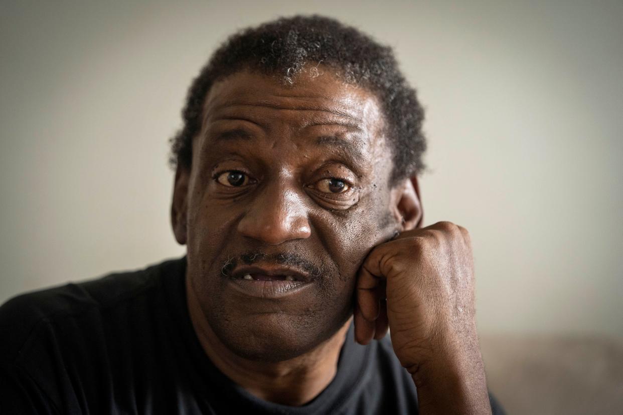Army veteran Reginald Ware in his apartment in West Palm Beach, Florida on November 4, 2021.