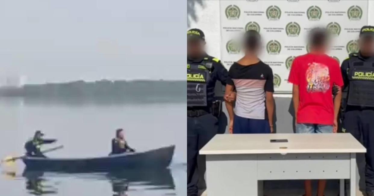 La insólita persecución en canoa por un celular en el país donde roban 1 teléfono cada 4 minutos. Foto: captura de video X vía @PoliciaColombia