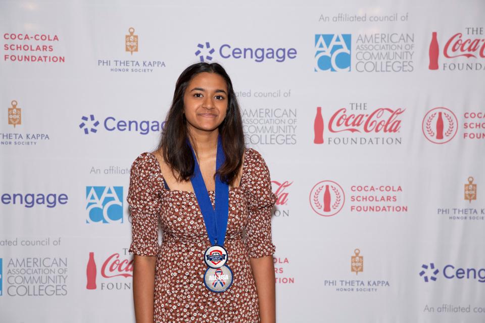 SCVTHS senior and All-USA Academic Team member Sangeetha Punnam of Bridgewater poses for a photo after receiving her medal.