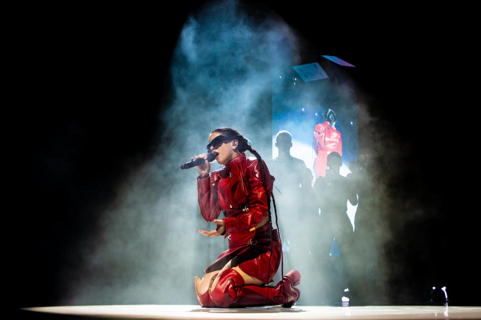 Rosalía performs at the WizInk Center in Madrid, Spain. - Credit: Tamara Mauri for Rolling Stone