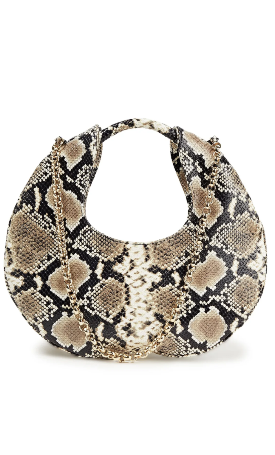 Lune Snake-Effect Leather Shoulder Bag