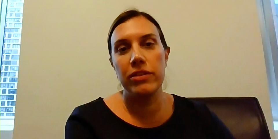 Julie Radford in a video deposition.