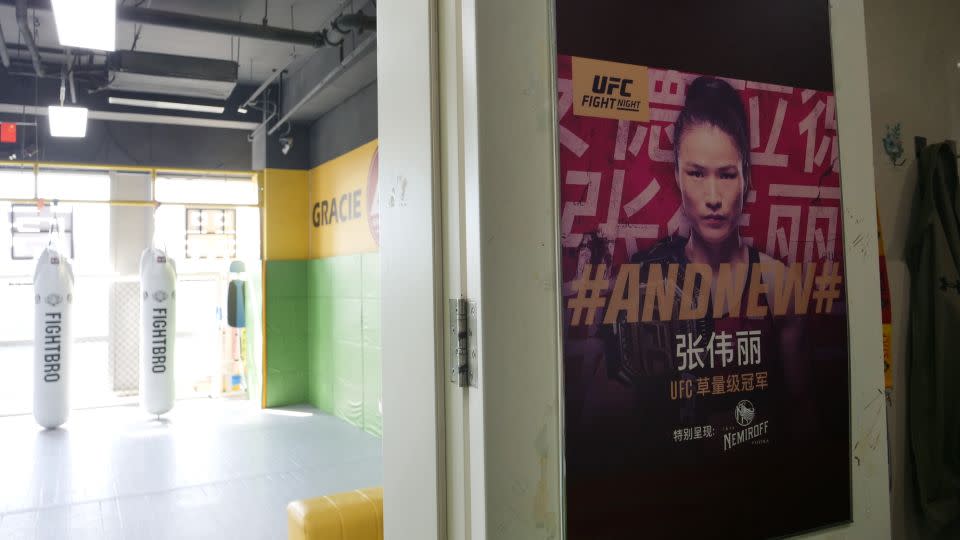 The Black Tiger Fight Club MMA gym in Beijing is where China's first and only UFC champion, Zhang Weili, trains. - Mengchen Zhang/CNN