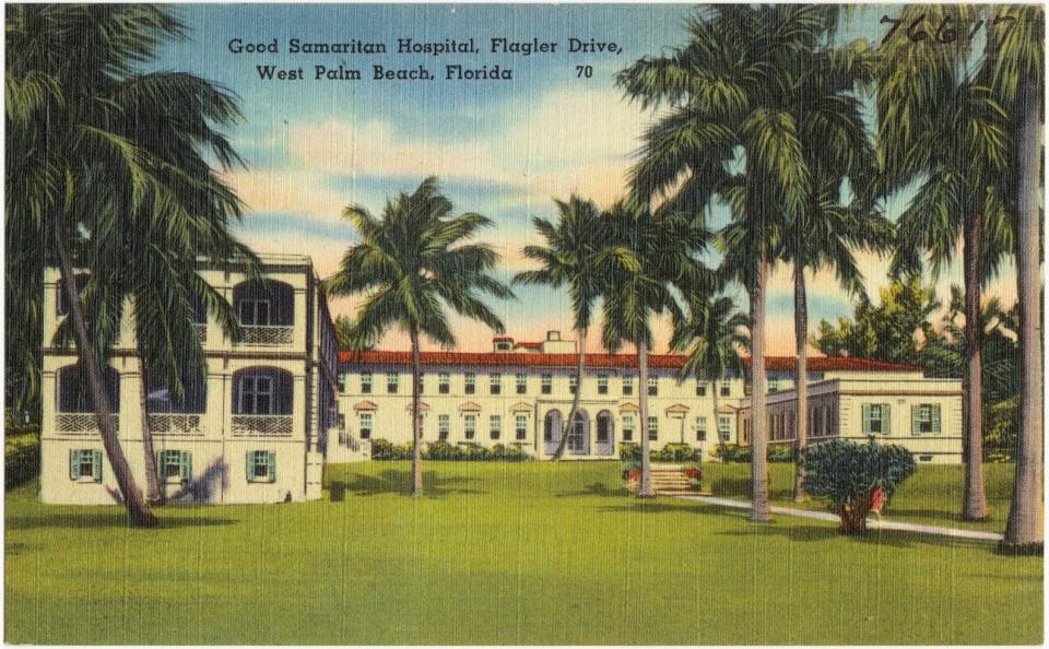 Experience the local history of healthcare this weekend at the Richard and Pat Johnson Palm Beach County History Museum’s exhibition, “From Houses to Hospitals.” The exhibition first launched in 2022 to celebrate the 100th anniversary of Good Samaritan Health Center, featured here in an early postcard drawing.