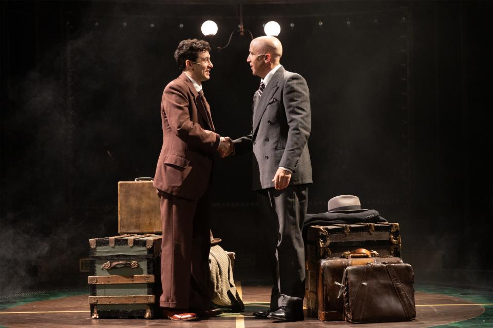 Clifford Bradshaw (Max Wolkowitz) and Ernst Ludwig (Andrew Foote) in a scene from ASF's "Cabaret."