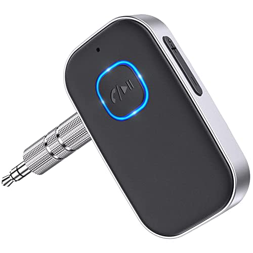 COMSOON Bluetooth 5.0 Receiver for Car, Noise Cancelling Bluetooth AUX Adapter, Bluetooth Music Receiver for Home Stereo/Wired Headphones, Hands-Free Call, 16H Battery Life - Black+Silver (AMAZON)